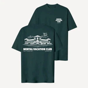 Another Cotton Lab Mental Vacation Oversized T-Shirt mężczyźni T-Shirty i Polo zielony rozmiar Odzież