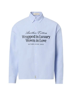 Another Cotton Lab Męska koszula casualowa - otulona luksusem Mężczyźni Comfort Fit Bawełna niebieski,