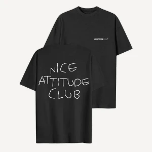 Another Cotton Lab Nice Attitude Club Oversized T-Shirt kobiety T-Shirty i Polo czarny rozmiar Odzież