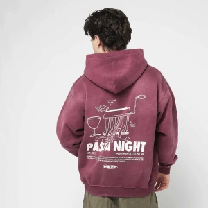 Another Cotton Lab Pasta Night Washed Hoodie mężczyźni Bluzy czerwony rozmiar Odzież