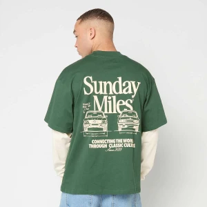 Another Cotton Lab Sunday Miles Double Layer Longsleeve mężczyźni Długie rękawy zielony rozmiar Odzież