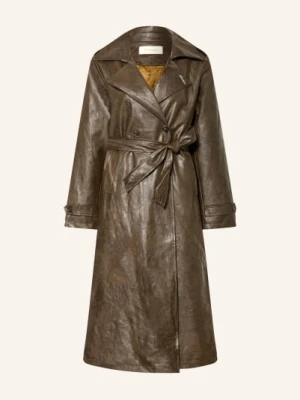 Another Cotton Lab Trencz Imitujący Skórę braun