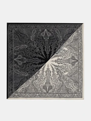 Answear.LAB apaszka jedwabna damska kolor czarny wzorzysta