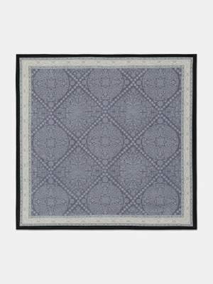 Answear.LAB apaszka jedwabna damska kolor granatowy wzorzysta