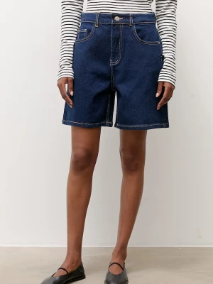 Answear.LAB bermudy damskie jeansowe granatowy