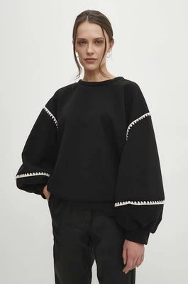 Answear Lab bluza bawełniana damska kolor czarny z aplikacją
