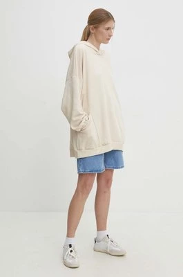 Answear Lab bluza damska kolor beżowy z kapturem melanżowa