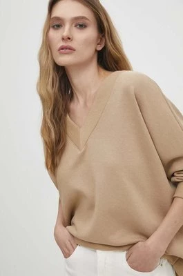 Answear Lab bluza damska kolor brązowy gładka