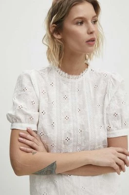 Answear Lab bluzka bawełniana damska kolor biały wzorzysta