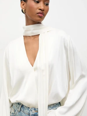 Answear.LAB bluzka damska kolor beżowy gładka