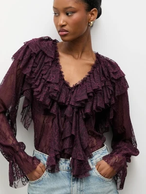 Answear.LAB bluzka damska kolor bordowy