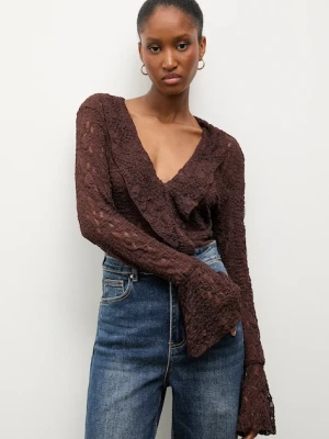 Answear.LAB bluzka damska kolor brązowy gładka