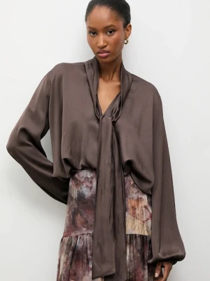 Answear.LAB bluzka damska kolor brązowy gładka