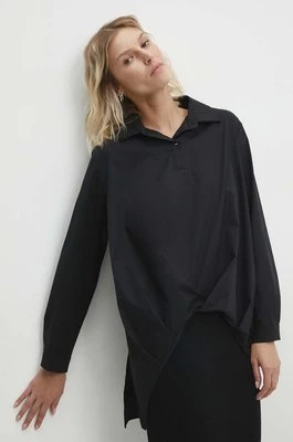 Answear Lab bluzka damska kolor czarny relaxed z kołnierzykiem klasycznym