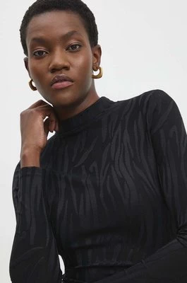 Answear Lab bluzka damska kolor czarny wzorzysta