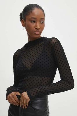 Answear Lab bluzka damska kolor czarny wzorzysta