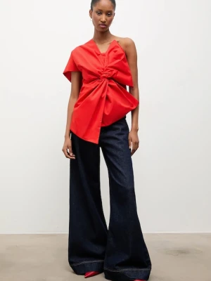 Answear.LAB bluzka damska kolor czerwony gładka