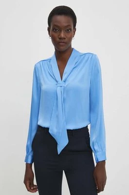 Answear Lab bluzka damska kolor niebieski gładka
