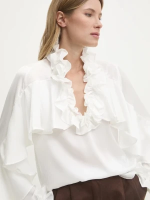 Answear.LAB bluzka z falbanką damska z wiskozy