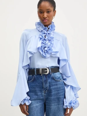 Answear.LAB bluzka z falbanką damska z wiskozy