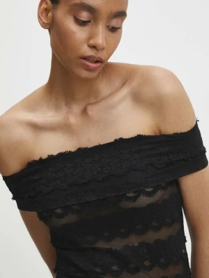 Answear Lab body damskie kolor czarny wzorzysta