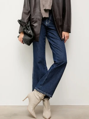 Answear.LAB botki skórzane damskie kolor szary na szpilce