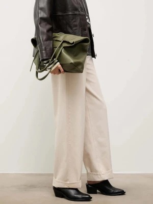 Answear.LAB botki skórzane kolor czarny na słupku