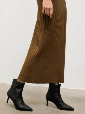 Answear.LAB botki skórzane kolor czarny na szpilce