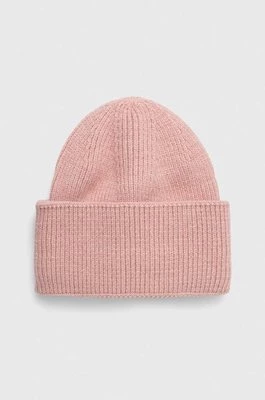 Answear Lab czapka kolor różowy z grubej dzianiny