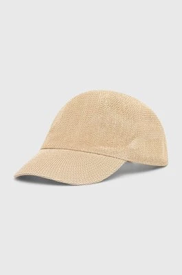 Answear Lab czapka z daszkiem kolor beżowy gładka