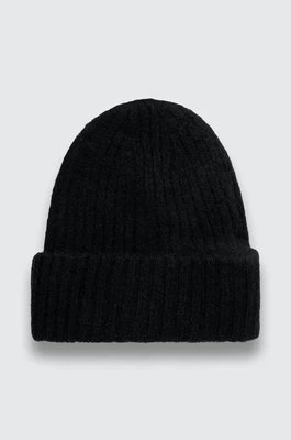 Answear Lab czapka z wełną kolor czarny z grubej dzianiny