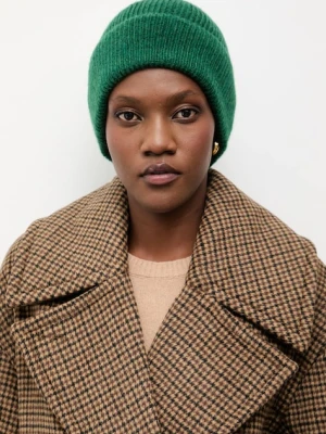 Answear.LAB czapka z wełną merino kolor zielony