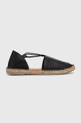 Answear Lab espadryle skórzane kolor czarny