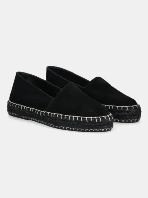 Answear Lab espadryle zamszowe kolor czarny na platformie