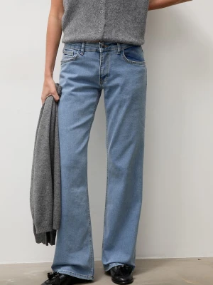 Answear.LAB jeansy straight damskie granatowy