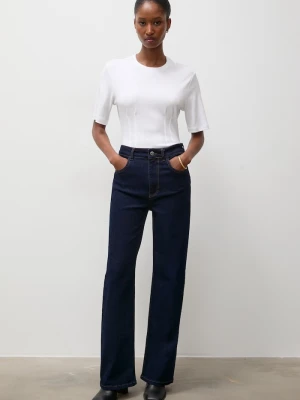 Answear.LAB jeansy straight damskie granatowy