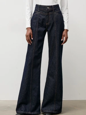 Answear.LAB jeansy wide leg damskie granatowy