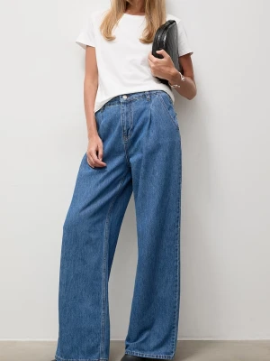 Answear.LAB jeansy wide leg damskie niebieski