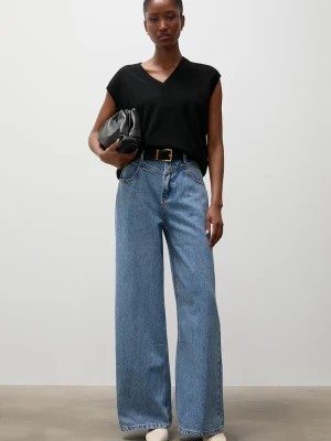 Answear.LAB jeansy wide leg damskie niebieski