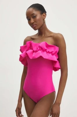 Answear Lab jednoczęściowy strój kąpielowy kolor różowy lekko usztywniona miseczka