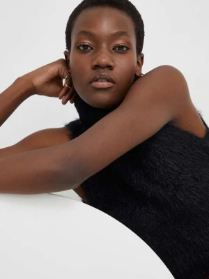 Answear Lab kamizelka kolor czarny lekki