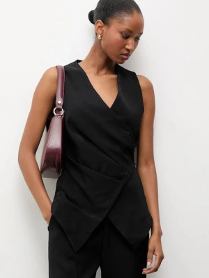 Answear.LAB kamizelka kolor czarny oversize