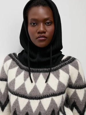 Answear.LAB kaptur damski z wełny merino granatowy