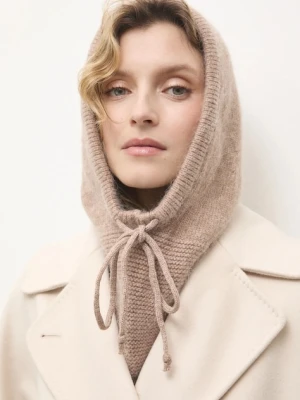 Answear.LAB kaptur z dodatkiem wełny kolor brązowy