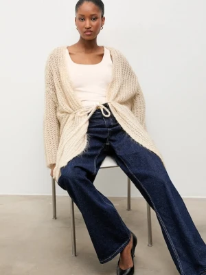 Answear.LAB kardigan z dodatkiem wełny damski kolor beżowy lekki