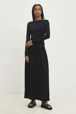 Answear Lab komplet- longsleeve i spódnica kolor czarny