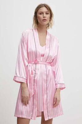 Answear Lab komplet piżamowy kolor różowy satynowa