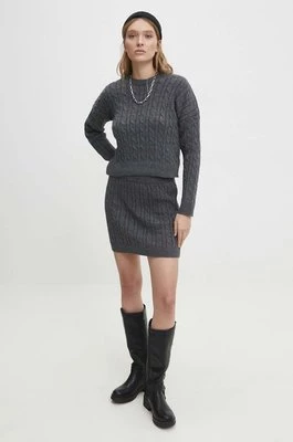 Answear Lab komplet sweter i spódnica kolor szary