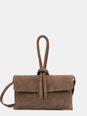 Answear.LAB kopertówka zamszowa kolor beżowy