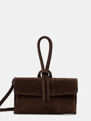 Answear.LAB kopertówka zamszowa kolor brązowy